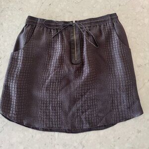 Rebecca Taylor Black Silk Snakeskin Textured Skirt - Size 12